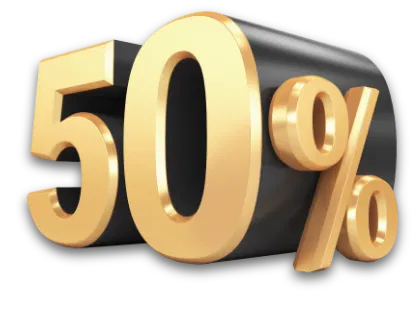 يصل إلى 50% على الإيداع الأول